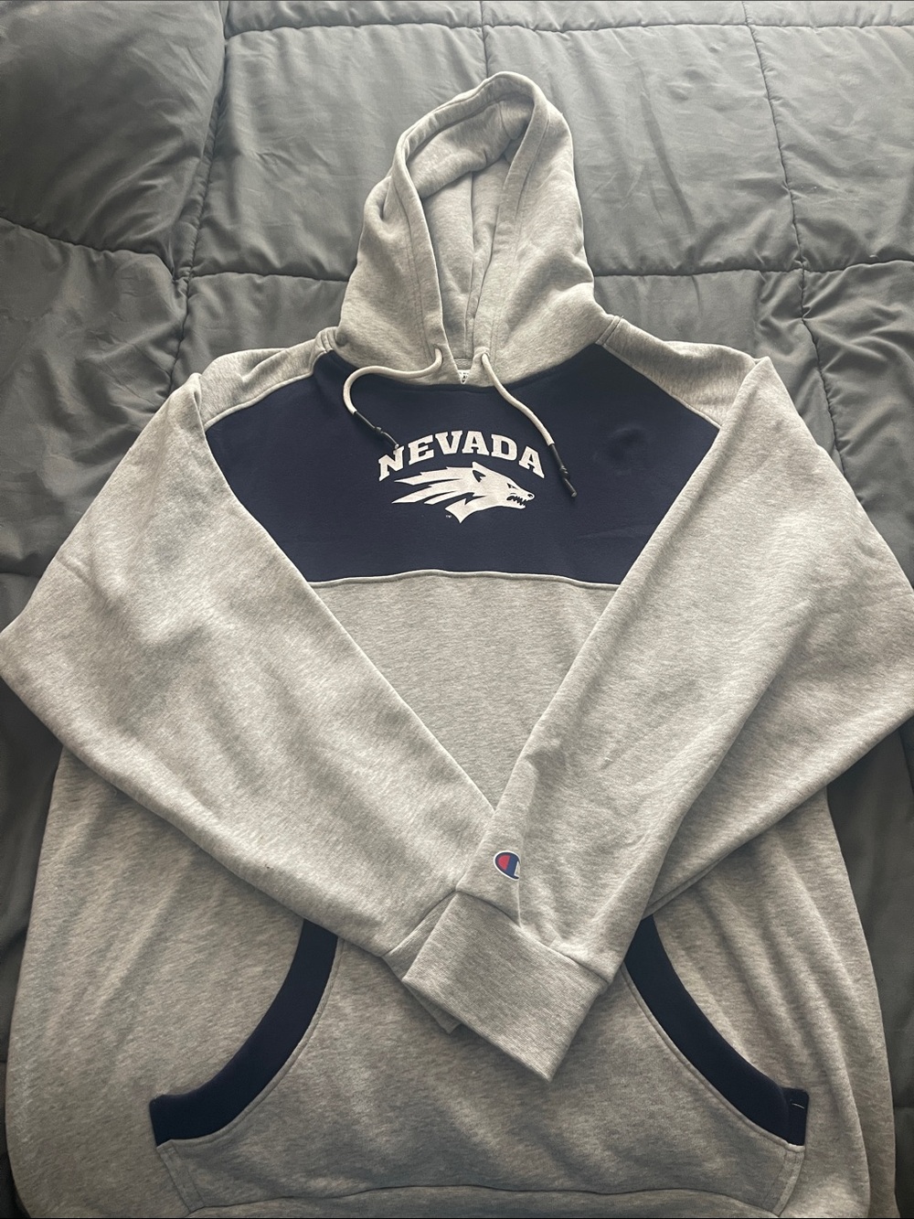 Champion Grey and Navy Nevada Pullover Hoodie